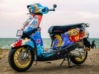 Auto Bikin Pangling Kaula Muda Jambi! Grand Filano Hybrid Dimodifikasi Mirip Desain Helm Sporty Dengan Japan Vibes