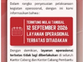 Bank Jambi Tiadakan Layanan Operasional Terbatas, Jam Layanan Normal Kembali Berlaku 
